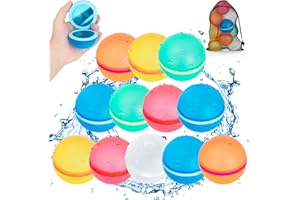Reusable Water Balloons for Kids Adults, BestCosy Large Water Balloons with Mesh Bag, Self-Sealing Water Bombs for Summer Outdoor Games, Party Favors, Pool Party Supplies(12 Pack)