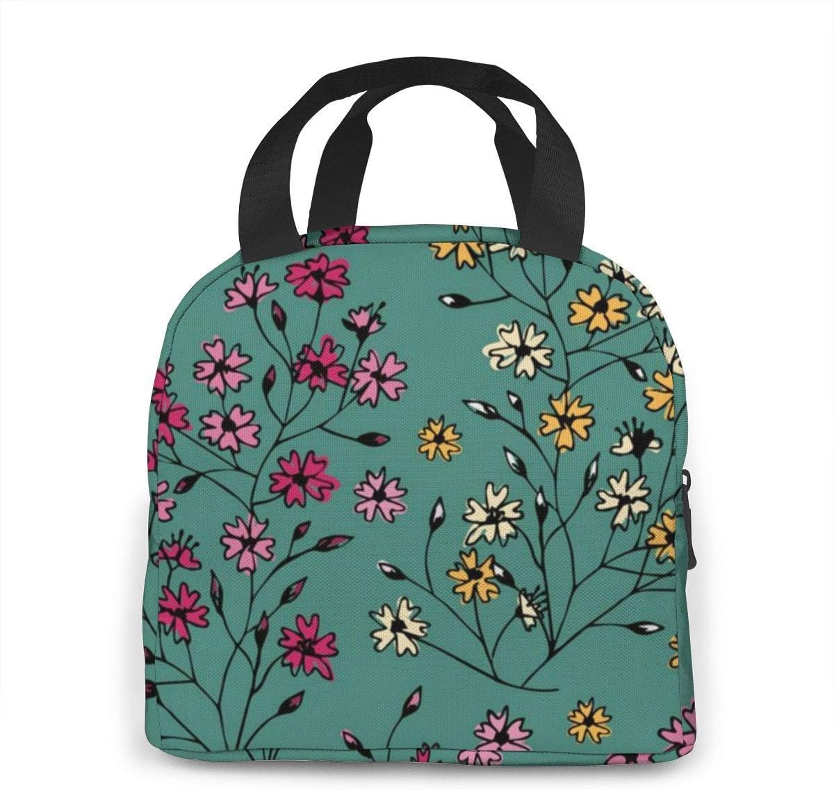 floral lunch tote
