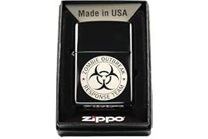 Zippo Custom Lighter - Biohazard Toxic Seal Zombie Outbreak Response Team Logo Black ICE High Polish Chrome Rare!