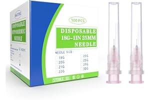 METERBOX 100 Pack 34 Gauge 4mm Disposable Needles with Caps for Industrial Dispensing and Scientific Lab Individually Wrapped