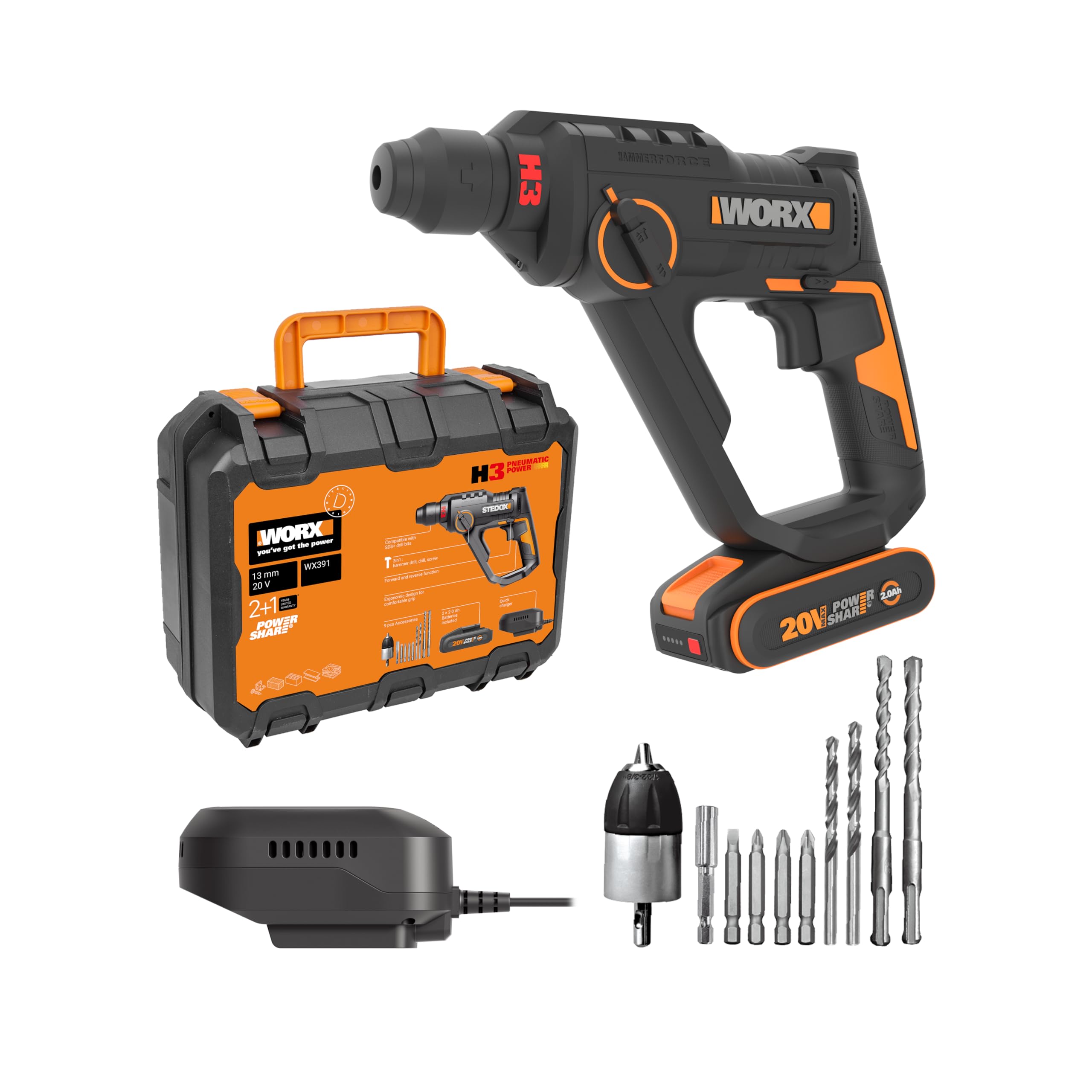 WORX WX391 20V PowerShare Cord...