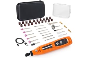 SCHTUMPA Mini Cordless Rotary Tool, 3.7V Type-C Charging 5-Speed Rechargeable Rotary Tool Kit with 43 Accessories,Power Rotary Tool for Sanding, Polishing, Drilling, Etching, Engraving, DIY Crafts