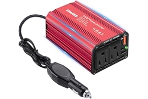 400W Power Inverter 12V DC to 110V AC, Car Charger Plug in Adapter Outlet with PD 65W USB-C&QC 18W Port, Portable Power Conve