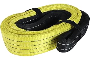 Sumpluct 4" x20FT 2-Ply Heavy Duty Lifting Sling Straps 11200 lbs Vertical Lifting Straps with Flat Eyes, Recovery Tree Saver Strap for Winch, Truck, Towing, Hoisting - Off-Road Vehicles, Equipment