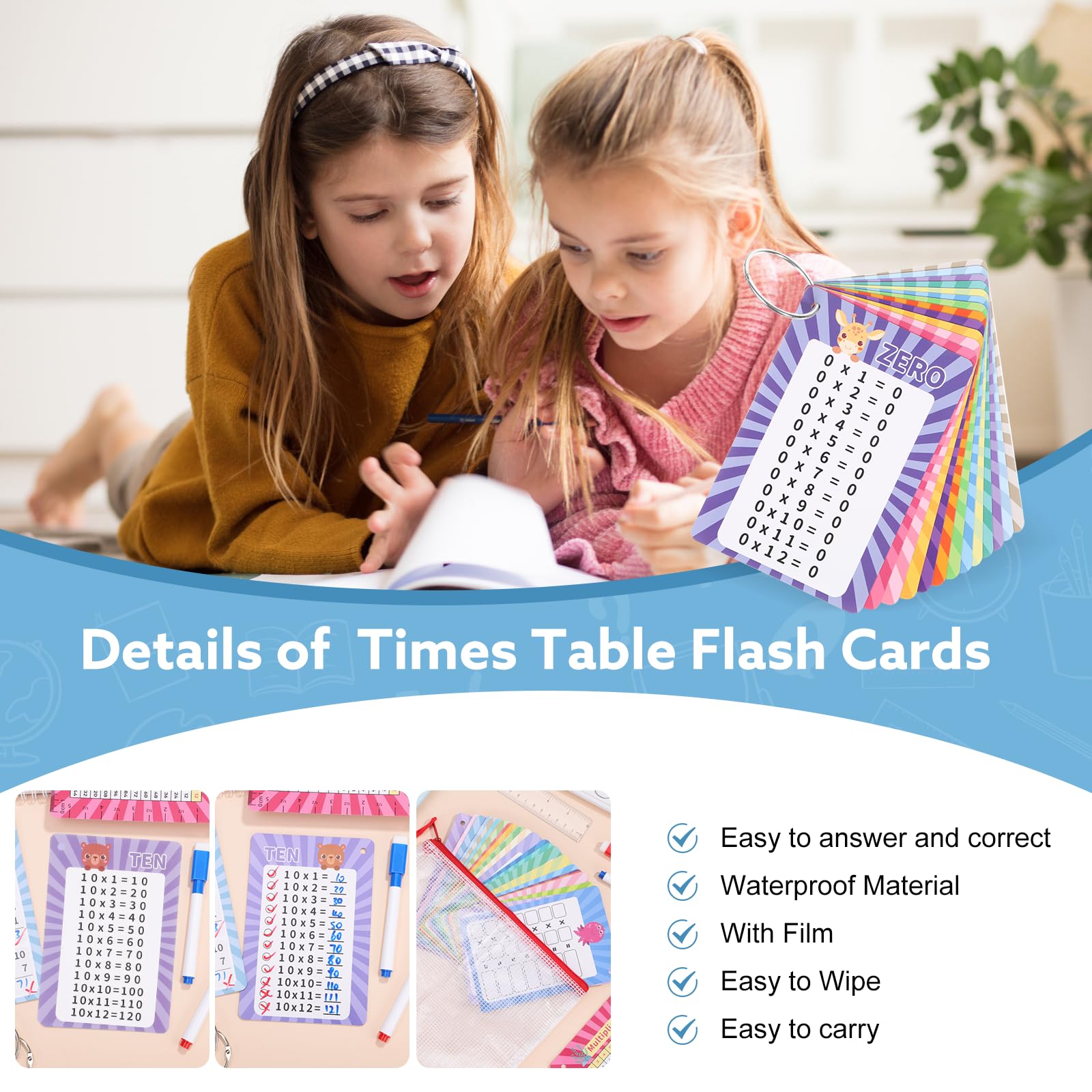 Mua 31 Pcs Multiplication Flash Cards Times Table Flash Cards, Math ...