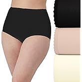 Bali womens Underwear Briefs Pack, 3-pack, Skimp Skamp Brief Panties for Women, Full Coverage, No Show