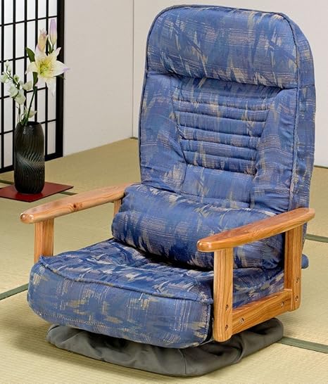 Amazon Co Jp 座椅子 折りたたみ 独立した枕付きで 枕や腰枕としてご使用いただけます オシャレ 折り畳み式 木肘回転座椅子 ブルー花柄 ドラッグストア
