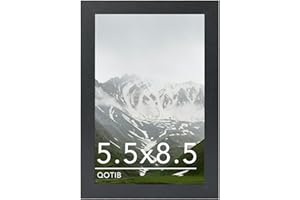 QOTIB 5.5x8.5 Picture Frame Black for Wall Mounting or Tabletop, Wood 5.5 x 8.5 Frame Photo Frame for Wall Hanging Horizontally or Vertically, Black, 1 Pack