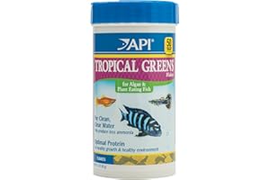 API Tropical Greens Flakes Tropical Fish Greens Flakes Fish Food 2.1-Ounce Container