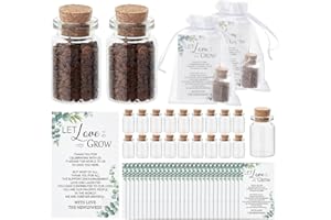 ORIGACH 100 Set Let Love Grow Wedding Favors for Guests Bulk with Mini Bottles Thank You Cards and Bags Souvenir for Wedding 