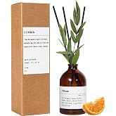 Reed Diffuser Set, Citrus Scent, 3.4 fl oz, Oil Diffusers with Sticks | with Eucalyptus Leaves, Air Freshener Diffuser for Bathroom &amp; Bedroom Decor, Long-Lasting Essential Oil Home Fragrance