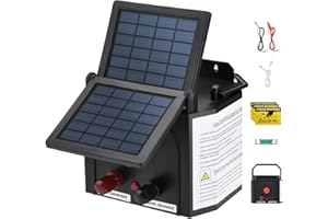 M MEGSUN 3 Miles Solar Fence Charger, 0.15 Joule Solar Electric Fence Charger for Livestock, Pigs, Horses, Cattle Sheep
