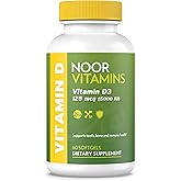 Noor Vitamins Halal Vitamin D, Halal Vitamin D3, 5000 IU Softgels, Supports Bone, Immune & Heart Health, from Safflower Oil to Maximize Absorption, Non-GMO, Gluten Free & Halal (60 Count)…
