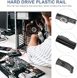 Hemobllo 3.5 Inch HDD Mounting Rails Pair ABS Plastic Tool-Free PC Drive Holder view 7