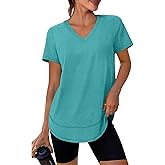XIEERDUO Womens Workout Tops Short Sleeve Shirts Sun Protection UPF 50+ Quick Dry Outfits for Hiking Running V Neck S-3XL