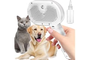 ZUPOOKO Pet Steam Brush for Dog & Cat, Water Brush for Long & Short Haired Pets with Mist Spray, Deshedding Tool, Pet Hair, Tangle-Free Grooming Brushs for Long/Short Haired Pets