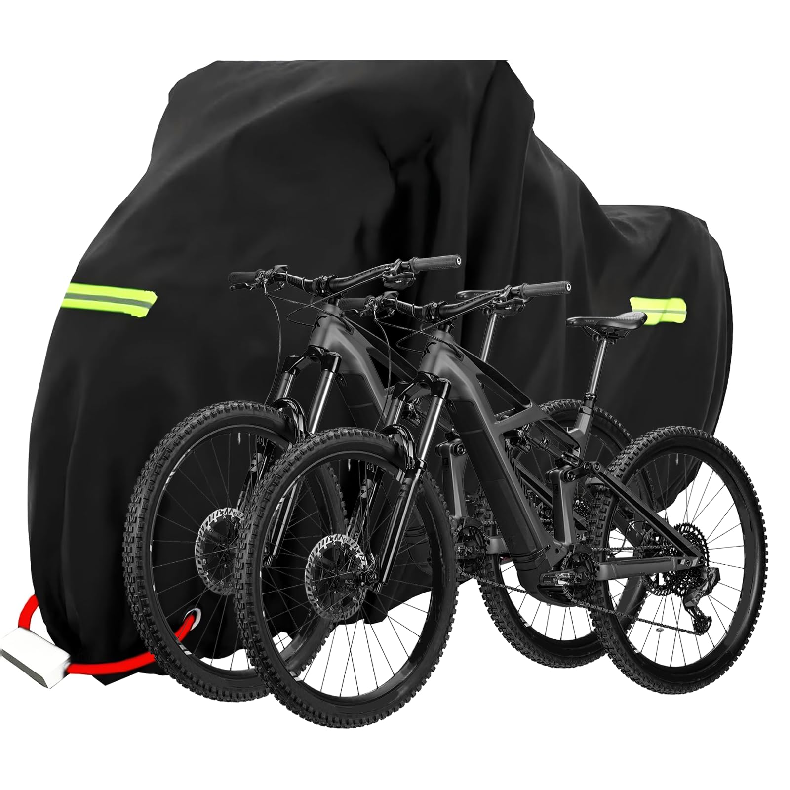 Rouzin Waterproof Bicycle Cover with Lock Hole, Oxford Material, Black, Fits 1-3 Bicycles