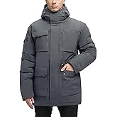 VOPOKER Winter Coats for Men Waterproof Winter Jackets for Men Warm Padded Jacket with Hood Windbreaker