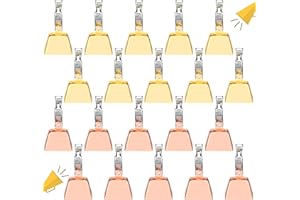 Soulchen 20 Pcs Fishing Bells Fishing Pole Catfish Bells Alert with Clamp Clip on Poles Catfishing Equipment Angling Rings Ice Accessories for Angling Rod Tips