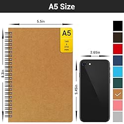 EUSOAR Hardcover Lined Notebook, A5 24 Packs 5.5" x