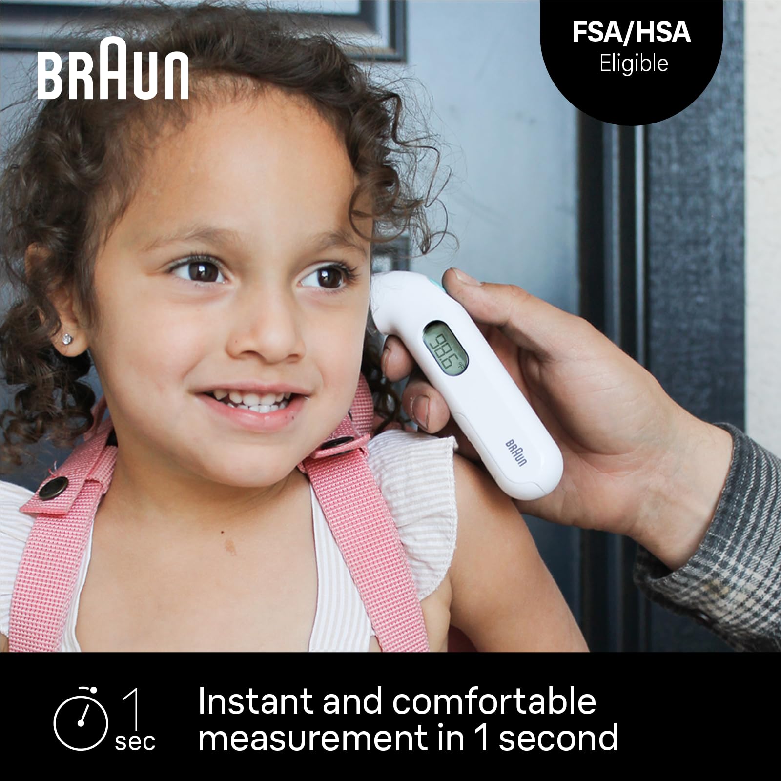 Braun ThermoScan 3 Ear Thermometer, Fast 1 Second Measurement, Audio Fever Indicator, Digital Display, Baby and Infant Friendly, No. 1 Brand Recommended by Pediatricians