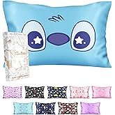 Miss Adola Silk Pillowcase for Kids - 30 x 20 Inches Queen Size Mulberry Silk Pillow Case with Zipper Cute Cartoon Kawaii Teens Girls Boys Pillowcase for Hair and Skin, Blue Eye
