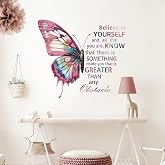 sacinora Colorful Butterfly Wall Stickers Inspirational Quotes Wall Decals | Motivational Removable Vinyl Peel and Stick for Boys Girls Living Room Bedroom Nursery Kids Room Art Home Decor