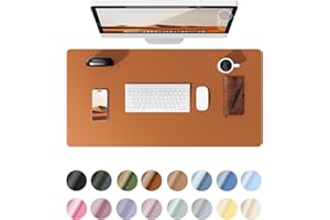 YSAGi Leather Desk Pad Protector, Office Mat, Large Mouse Pad, Non-Slip PU Leather Desk Blotter, Laptop Desk Pad, Waterproof 
