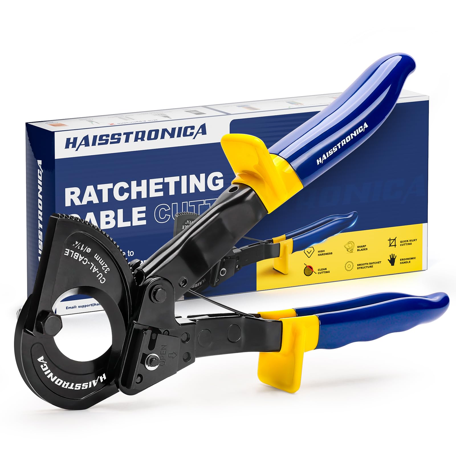 Photo 1 of haisstronica Cable Cutters Ratcheting Cable Cutter Heavy Duty Wire Cutters for Copper Aluminum Cable Cutting Up to 500 Kcmil