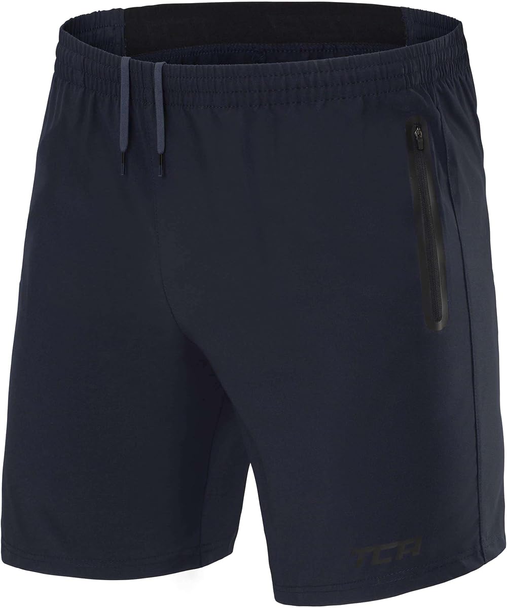 TCA Elite Running Shorts Men with Zip Pockets Asphalt S