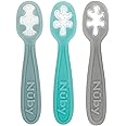 Nuby 3-Stage Baby's First Spoons Set - 3 Pack - 6+ Months - Baby Spoons with Easy Grip Handle - Serene