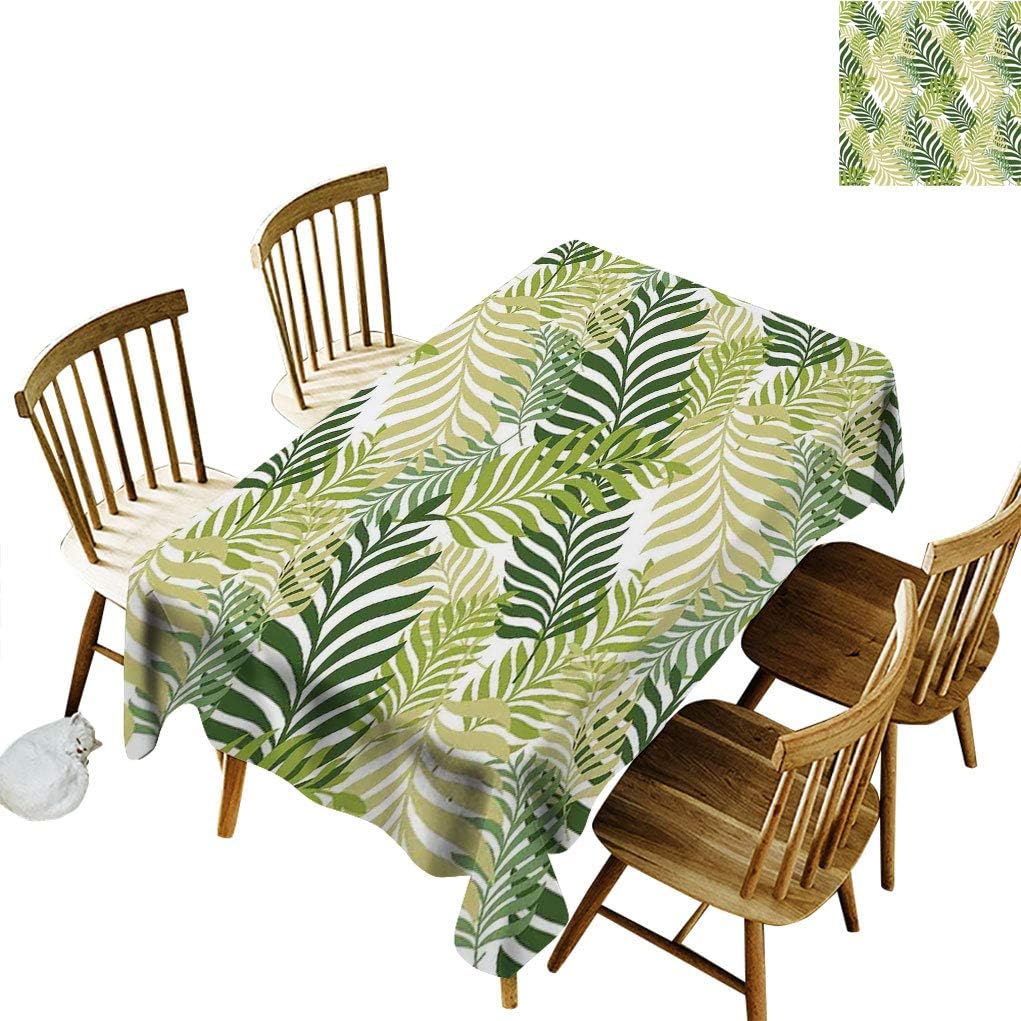 Amazing Leaves Rectangular Fabric Tablecloth, Tropical Exotic Palm Tree