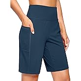 G Gradual Women's 7''/9" Bermuda Long Shorts with Pockets High Waisted Athletic Knee Length Shorts for Women Walking