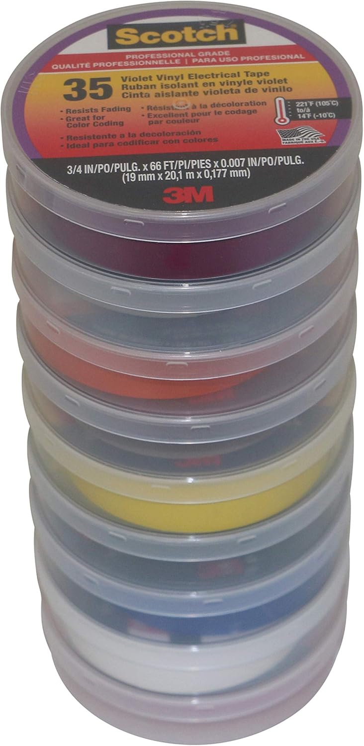 3M Scotch 35 Electrical Tape Rainbow Packs: 3/4 in. x 66 ft. (9-pack)