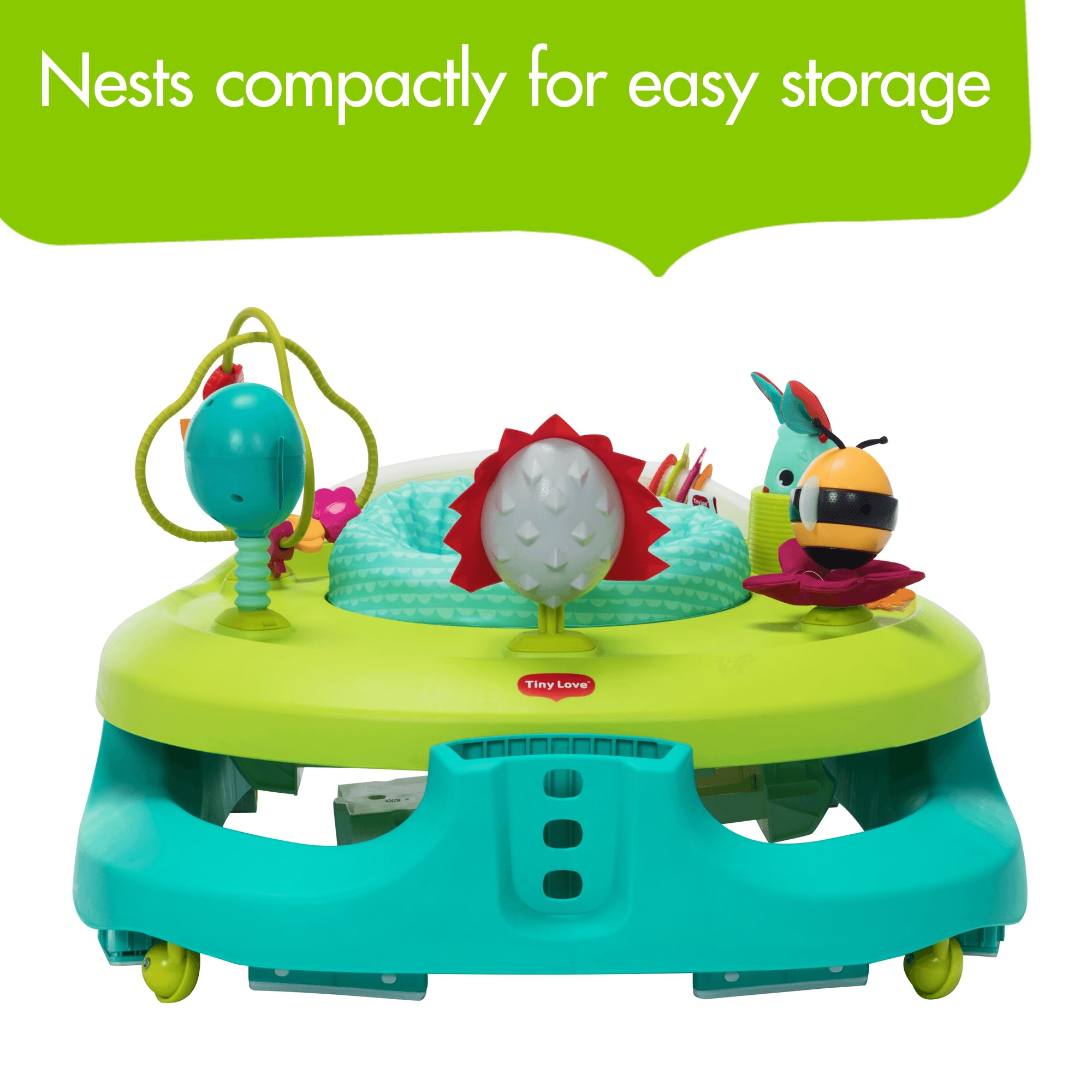 Tiny Love 4-in-1 Here I Grow Mobile Activity Center, Baby Walkers and Activity Center, Baby Activity Center with Interactive Toys and Developmental Activities, Meadow Days