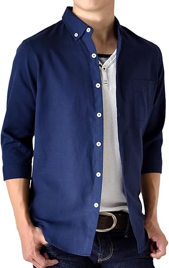 Amazon アローナ Arona 七分袖 ７分袖 シャツ メンズ オックスフォードシャツ ボタンダウン M1 5 Tシャツ カットソー 通販