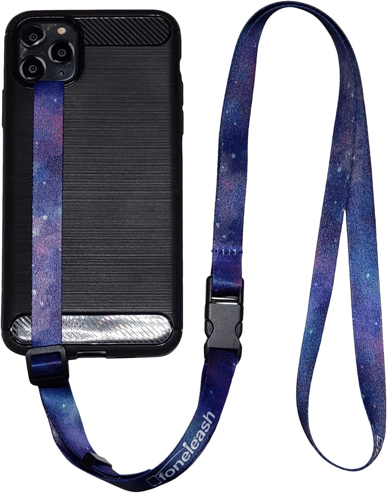 Phone Lanyard 3-in-1 Neck Wrist and Hand Strap Tether (Cosmic Galaxy) Purple