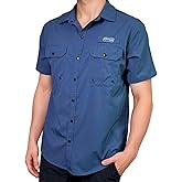 Men's UV UPF 50+ Sun Protection Short Sleeve Shirt, Fishing Shirts for Men, Poncho Shirts for Men, Button Up Shirts for Men