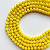 CrzBeadss 350Pcs 6mm Faceted Yellow Crystal Glass Briolette Beads for Jewelry Making, Bracelets, Earrings, Wind Chimes, Suncatchers