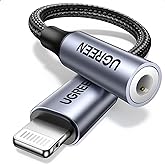UGREEN Headphone Adapter for iPhone MFi Certified Lightning to 3.5 mm Earphone Jack Male to Female Braided Audio Aux Stereo C
