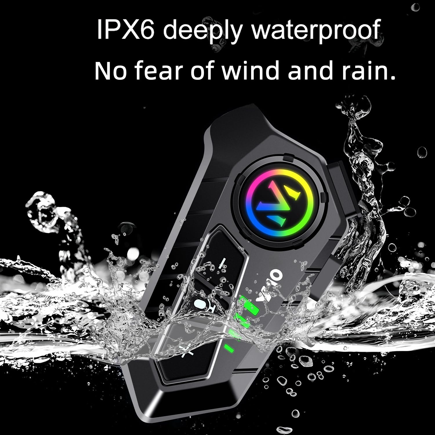 Motorcycle Helmet Bluetooth Headset Speakers with HiFi Sound,Noise Cancellation,1000mAh Battery,25 Hours Use,Boom Mircrophone,Easy to Install Use with Golves,IPX6 Waterproof,Voice Assistant