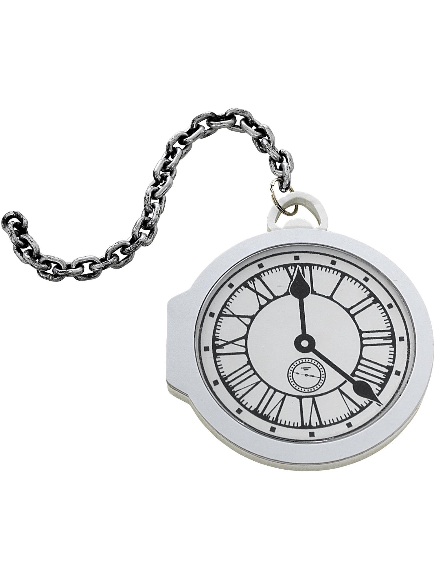 Smiffys Oversized Pocket Watch, White EVA, Halloween Fancy Dress Accessory, Adult Dress Up Accessories