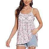 Tank Top with Built Sewn in Bra Cup Push Up Supportive Sleeveless Camisole Tee Shirt Top Bra Relaxed Blouse S-4XL