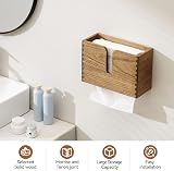 KIRIGEN Wood Wall Mounted Paper Towel Dispenser Dark Brown Kitchen Bath view 2