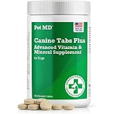 Pet MD Canine Tabs Plus Advanced Multivitamin for Dogs - 365 Chew Tablets | Natural Daily Vitamins for Dogs and Mineral Nutritional Supplement - Liver Flavored Supplement