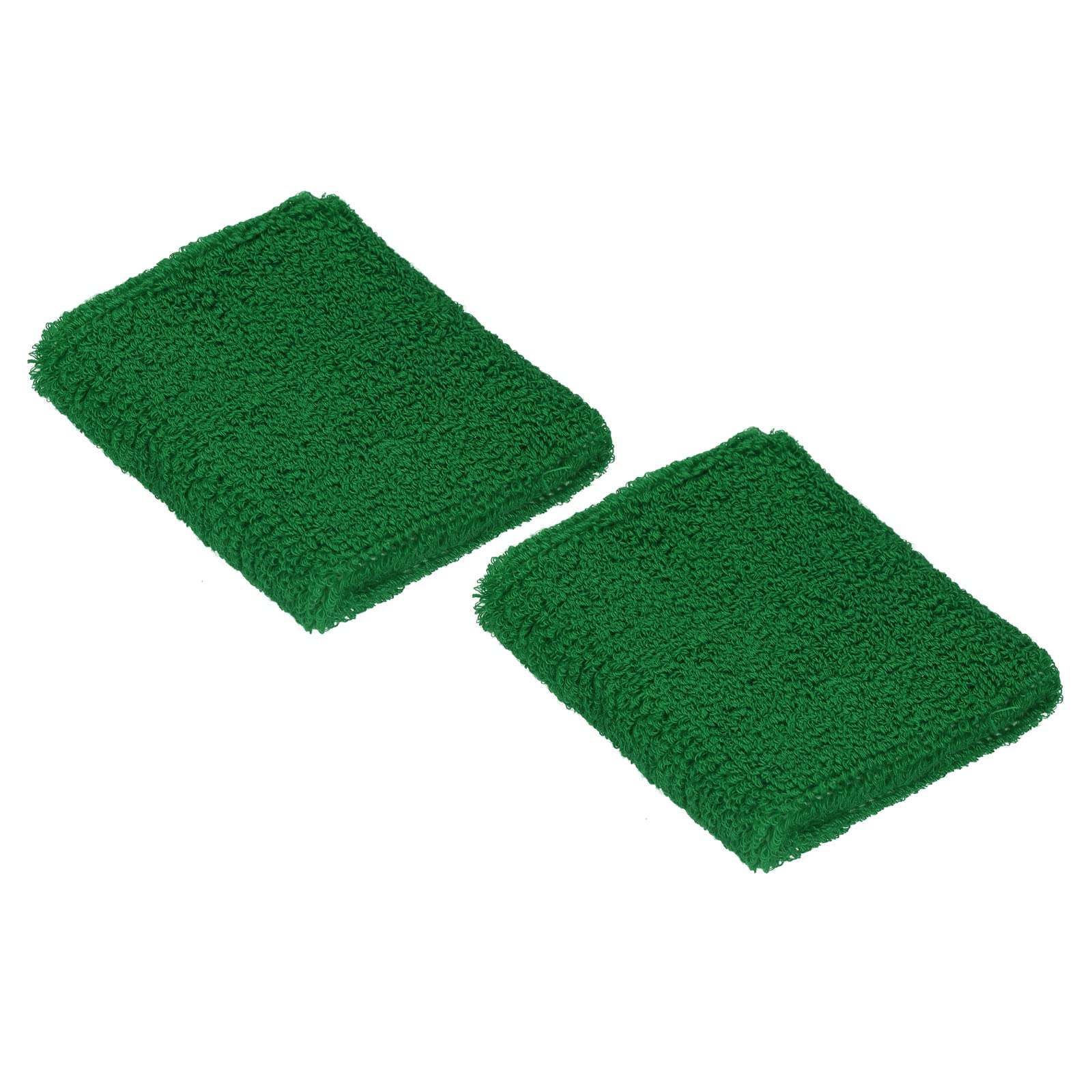 PATIKIL Sports Wristbands 8x8cm, 2 Pack Cotton Terry Cloth Absorbent Sweatband for Tennis Basketball Working Out Athletic Running, Dark Green