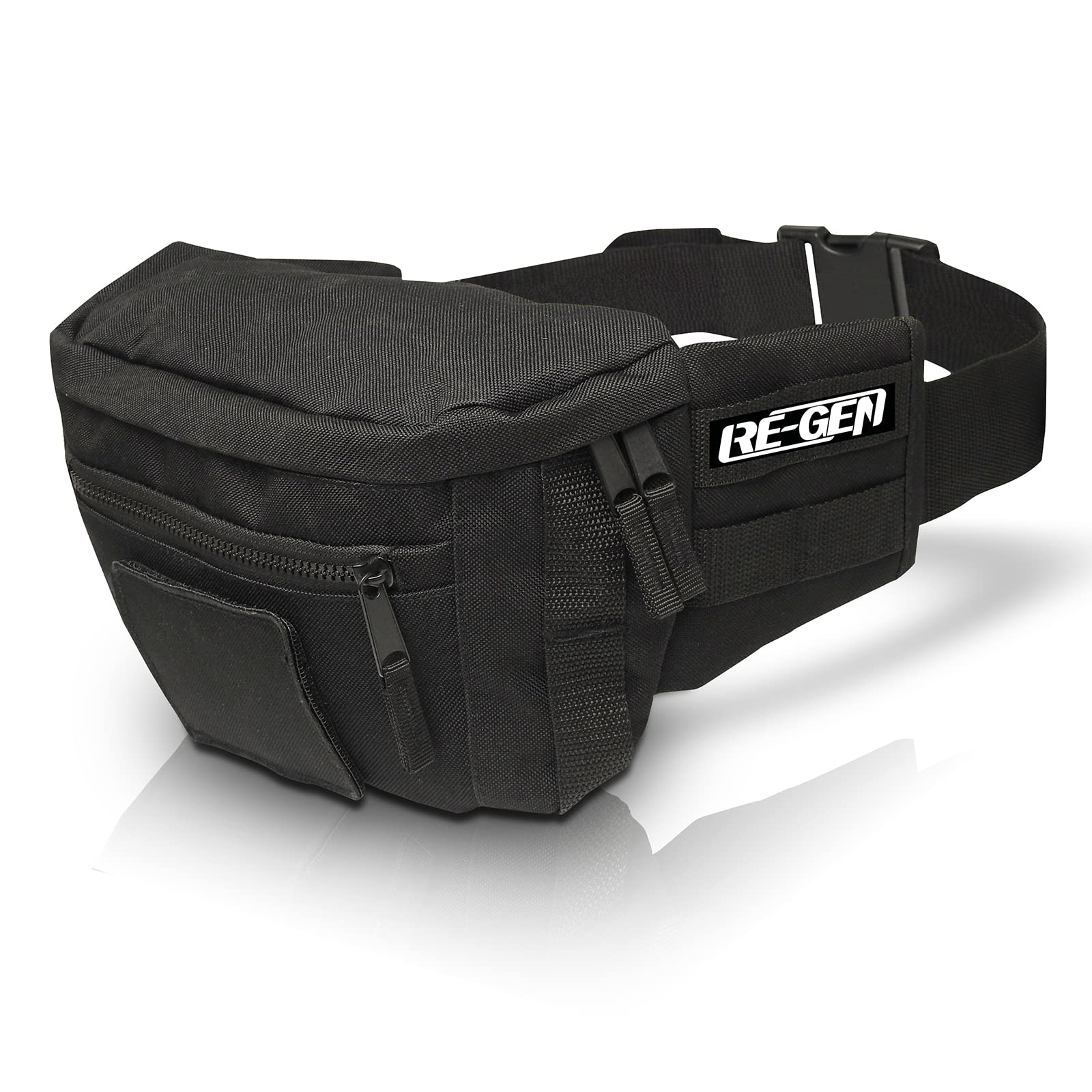 RE-GEN Molle Utility Heavy Duty Tactical Military Camping Hiking Walking Waist Pack Bumbag (Black)