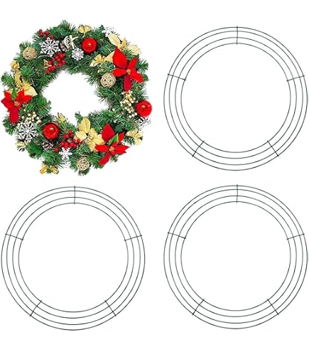 Lot De 2 Cadres De Couronne En Métal Pour DIY Décorations - Diamètre 40 Cm (ou 30/35 Cm) - Noir - Pour Noël, Mariage, Fêtes
