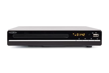 Reflexion DVD Player mit HDMI, USB und SCART, LCD-Display, Fernbedienung, schwarz