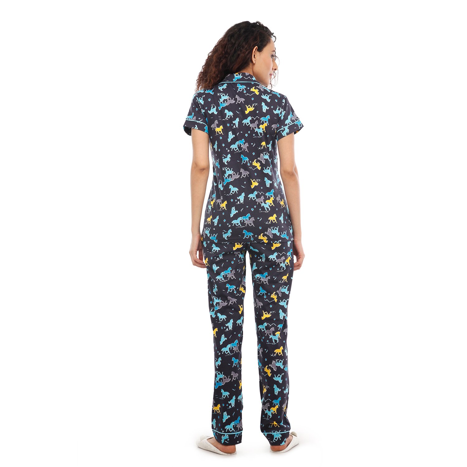 nite flite fancy horse cotton pajama set